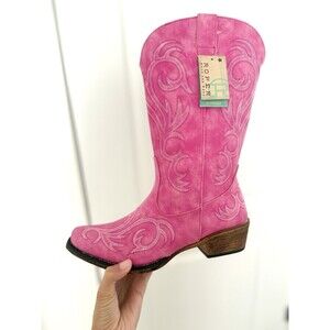 ROPER Women's Riley Western Boots Snip Toe Pink Cowboy Cowgirl Size 8.5 NEW